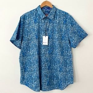 Robert Graham Blue Paisley short sleeve shirt NWT